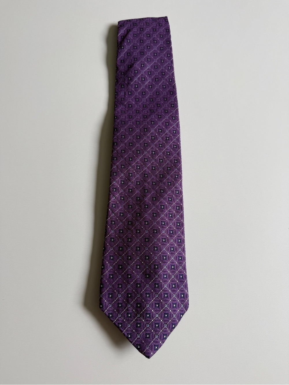Brooks Brothers Makers Silk Purple Diamond-Pattern Tie